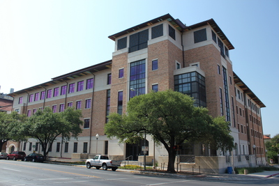Photo of the UT Austin Biomedical Engineering Building at 107 W Dean Keeton Street, Austin, TX 78712